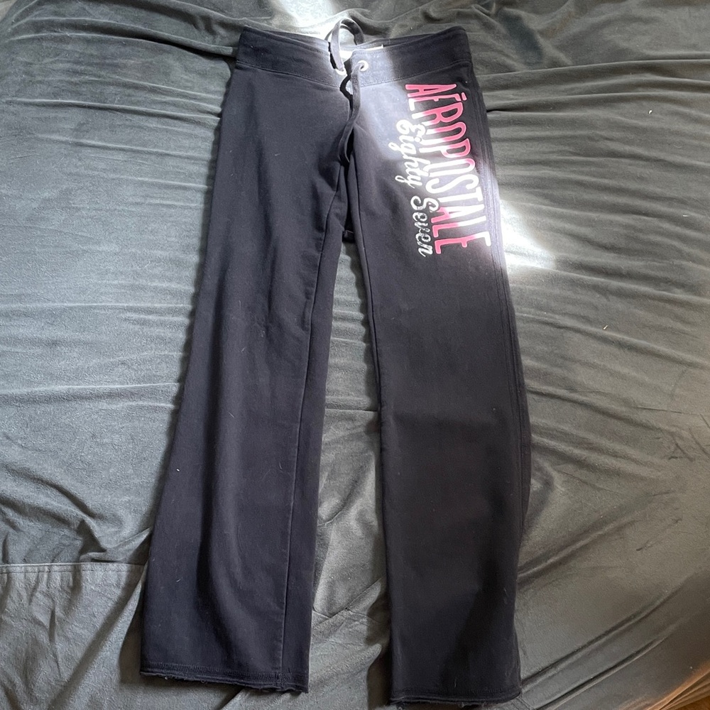 Aeropostale Black Lounge Pants with Pink Graphic